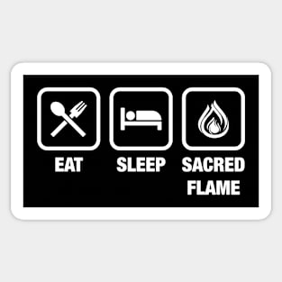 Eat Sleep Sacred Flame Cleric TRPG Tabletop RPG Gaming Addict Sticker